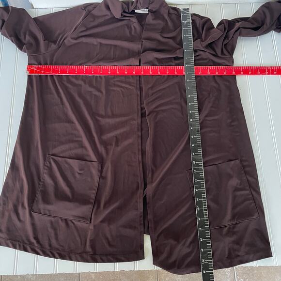 Susan Graver Liquid Knit Size XL Brown open cardigan - Picture 8 of 9